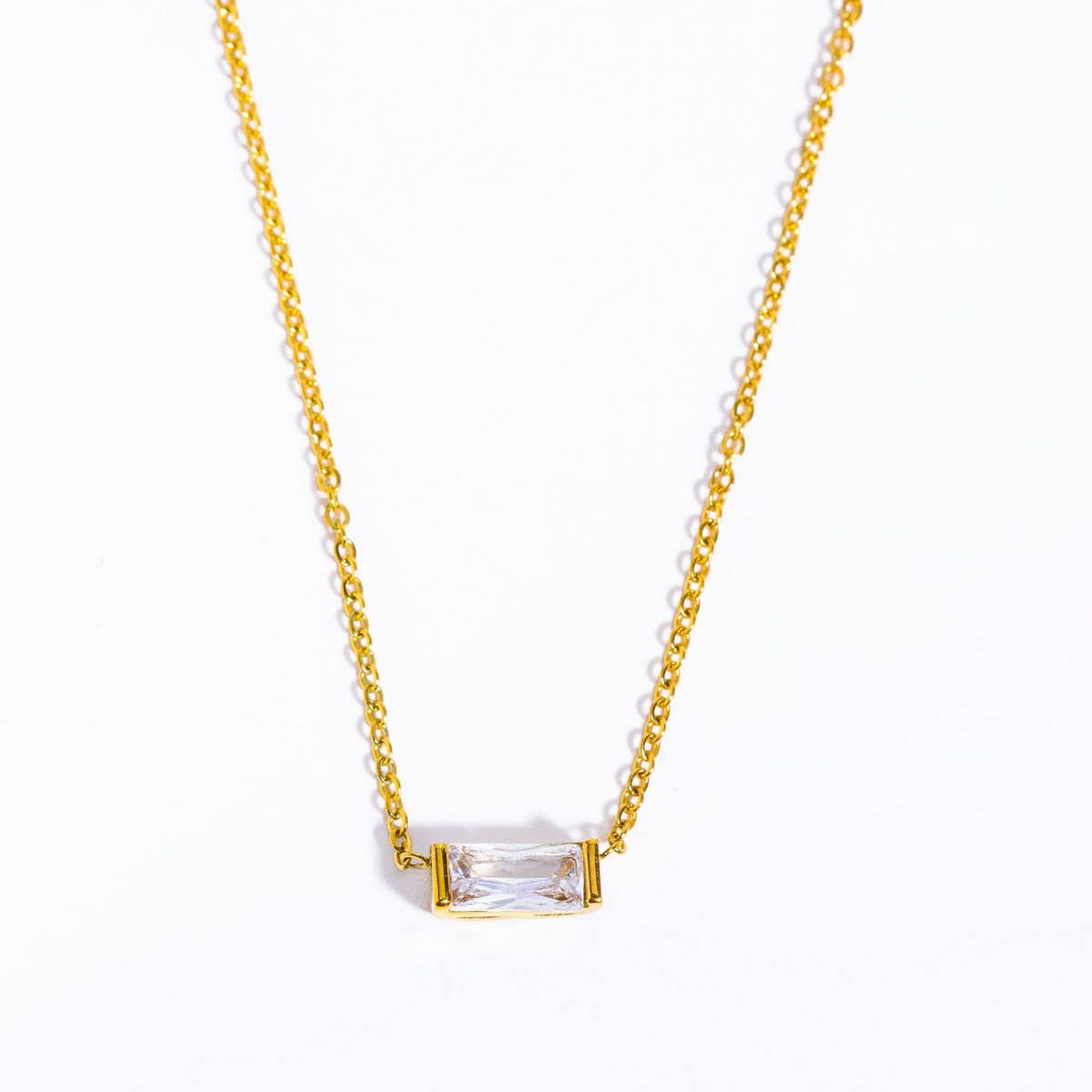 Stainless Steel Colored Birthstone Necklace_CWMM5535