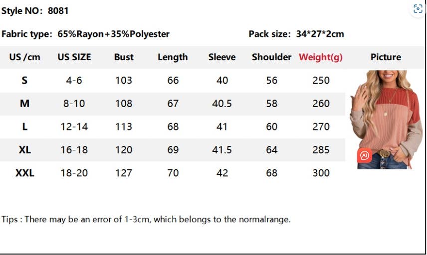 CWTBLL1490_ROUND NECK TWIST COLOR BLOCK LONG SLEEVE T-SHIRT