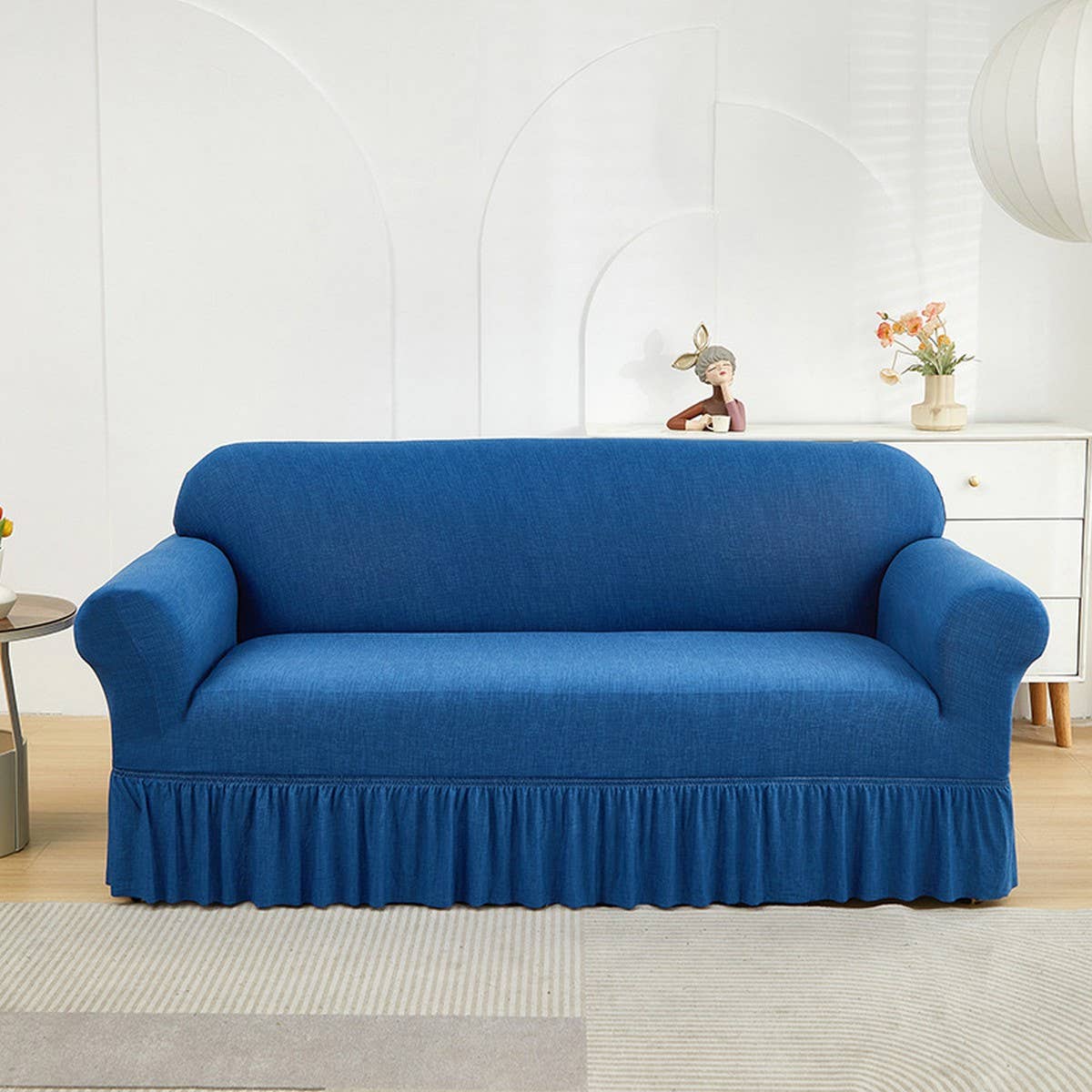 Floral Skirted Sofa Cover, Stretch & Full Fit