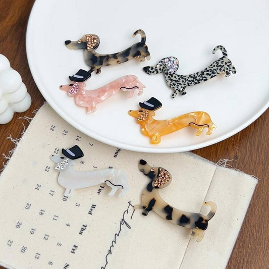 RHINESTONE DOG TEMPERAMENT GIRLY HAIR CLIP