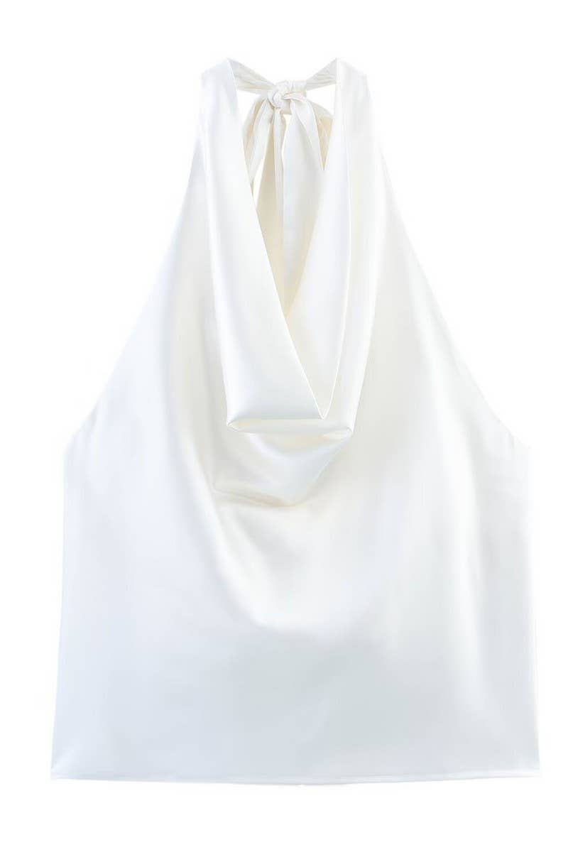 CWTTSL0358_TEMPERAMENTAL AND FASHIONABLE HALTER NECK TOP