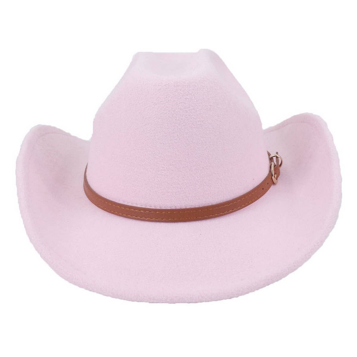 Western Cowboy Hat Felt Wide Brim with Belt Decor_CWAH1772