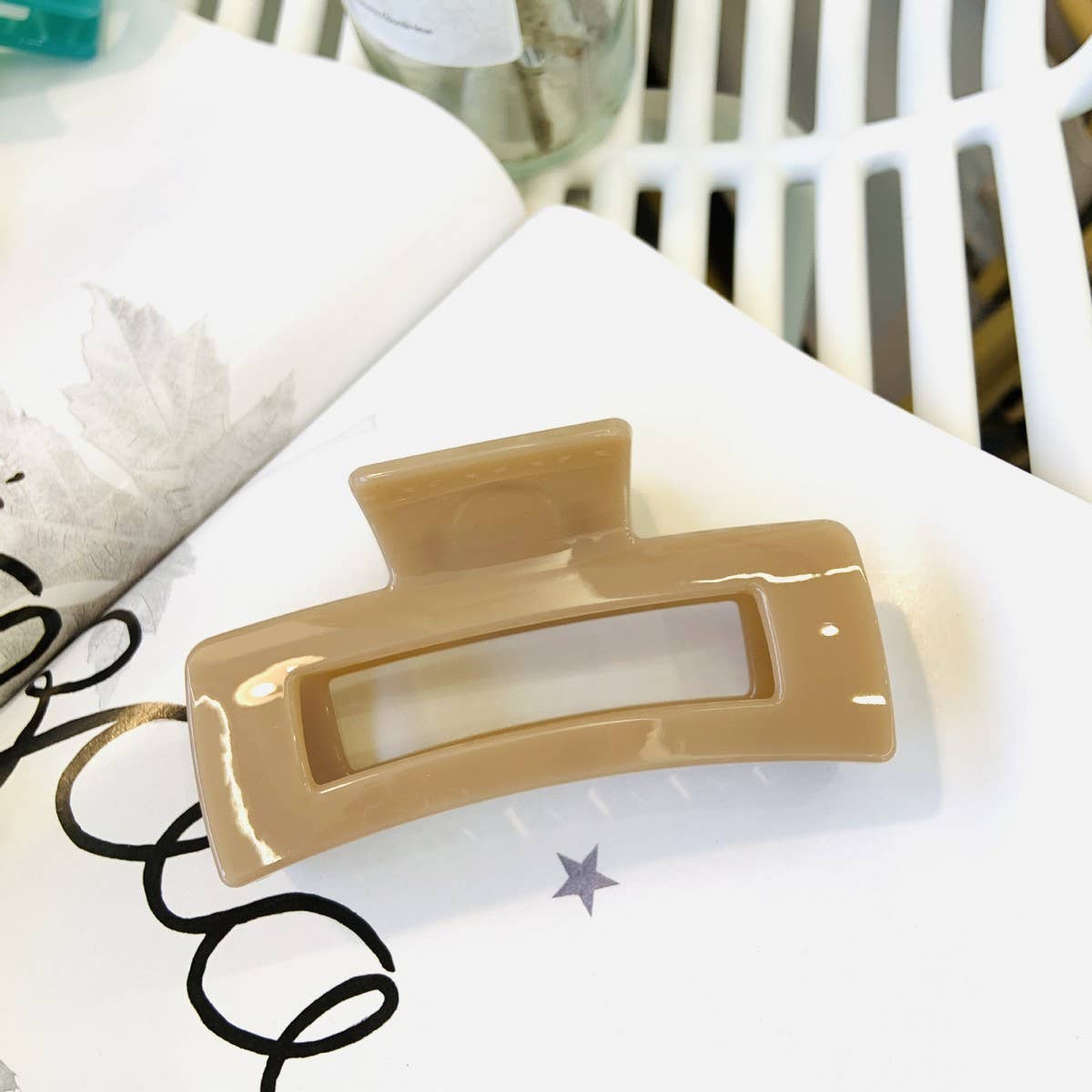 CWAHA1557_4.13"SIMPLE RECTANGLE HAIR CLAW CLIP