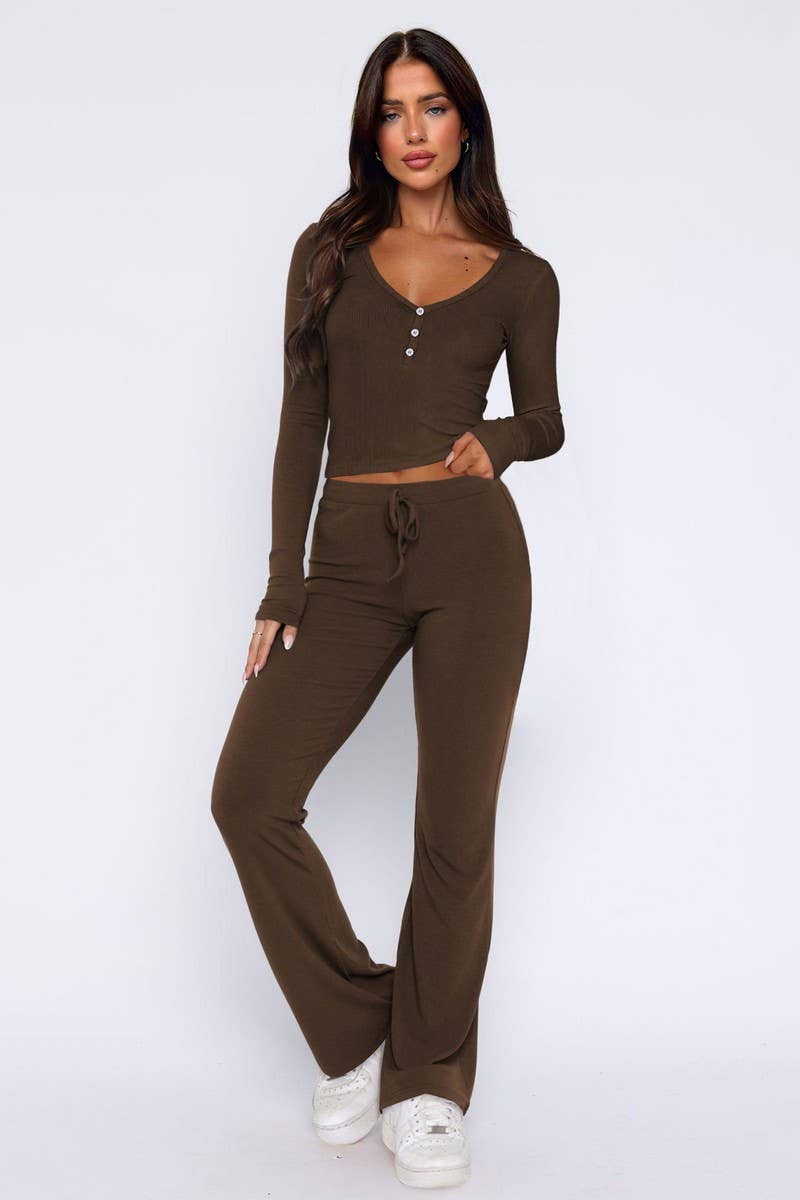 CWSS1264_SUMMER TOPS CASUAL PANTS STYLISH TWO PIECE SET