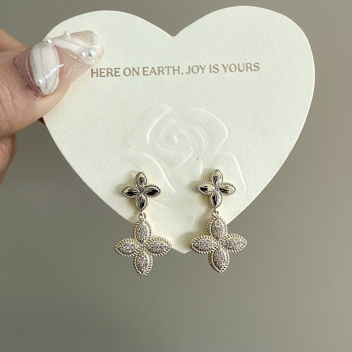 MICRO INLAID ZIRCON FLOWER EARRINGS