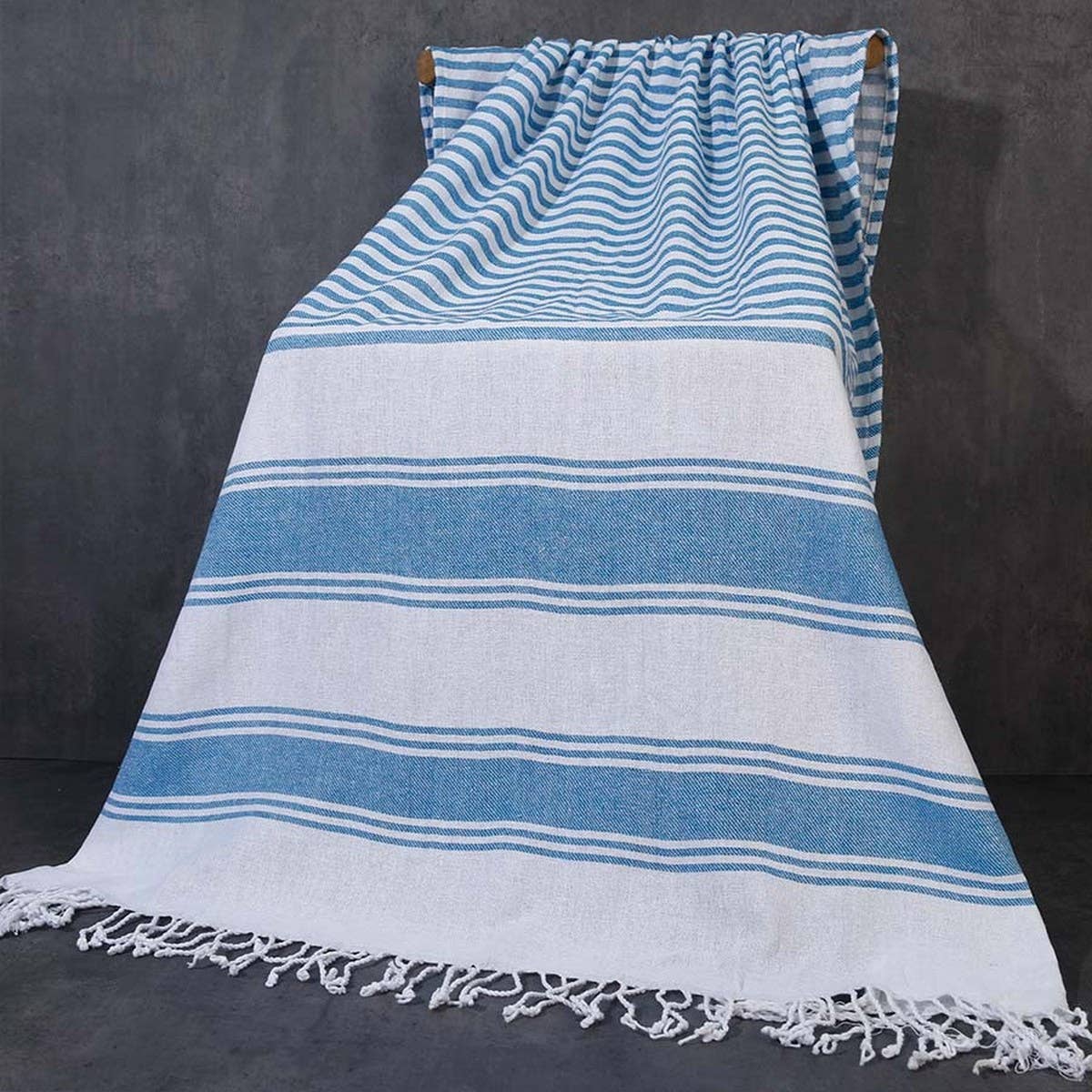 Wide Stripe Tassel Towel Turkish Cotton Beach Wrap