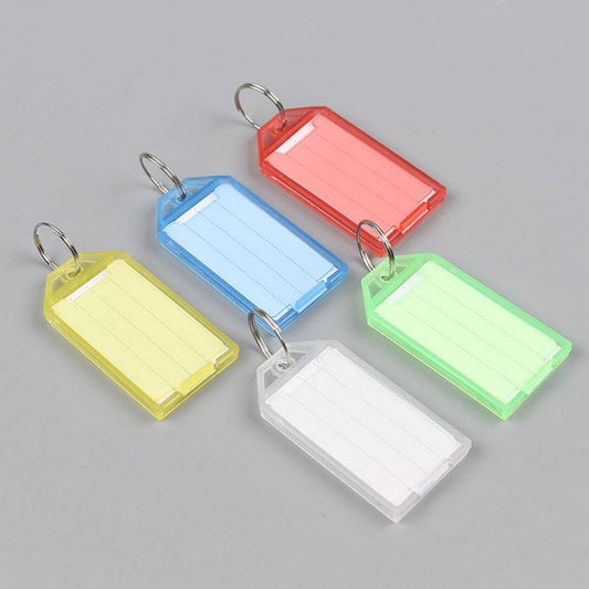100 PACK CLEAR FLIP KEY TAG SORTING TAG LABELS_CWMM2078