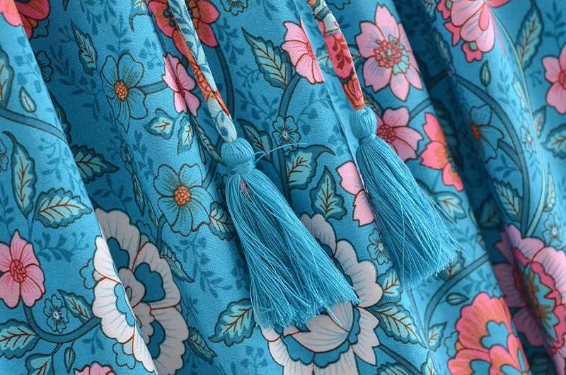 Bohemian resort-style cotton printed skirt