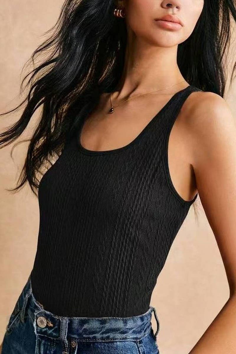 CWTTK1194_SOLID JACQUARD Y2K CROP TANK TOP