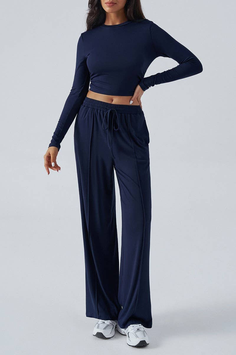 CWBLP2154_SOLID HIGH WAIST WIDE LEG CASUAL PANTS