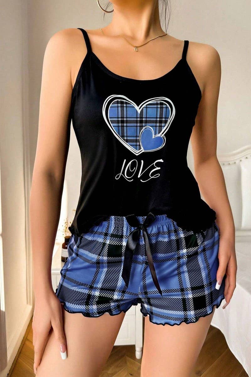 CWSPJ00473_SEXY CAMI MILK SILK PAJAMA SHORTS SET