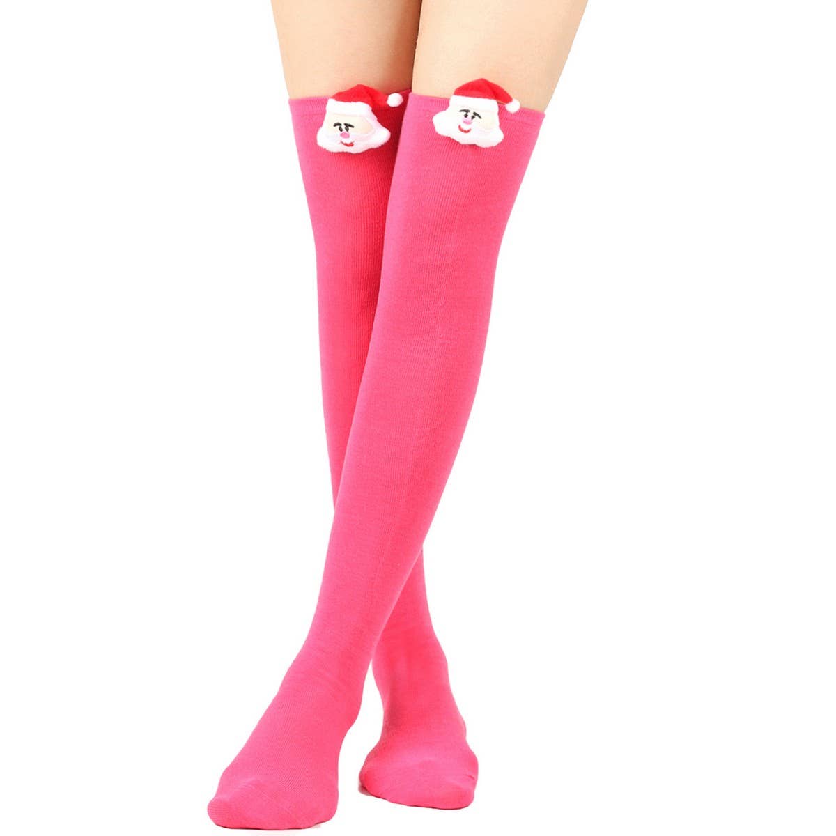 CWMS02686_CHRISTMAS STRIPED KNEE HIGH SOCKS PARTY