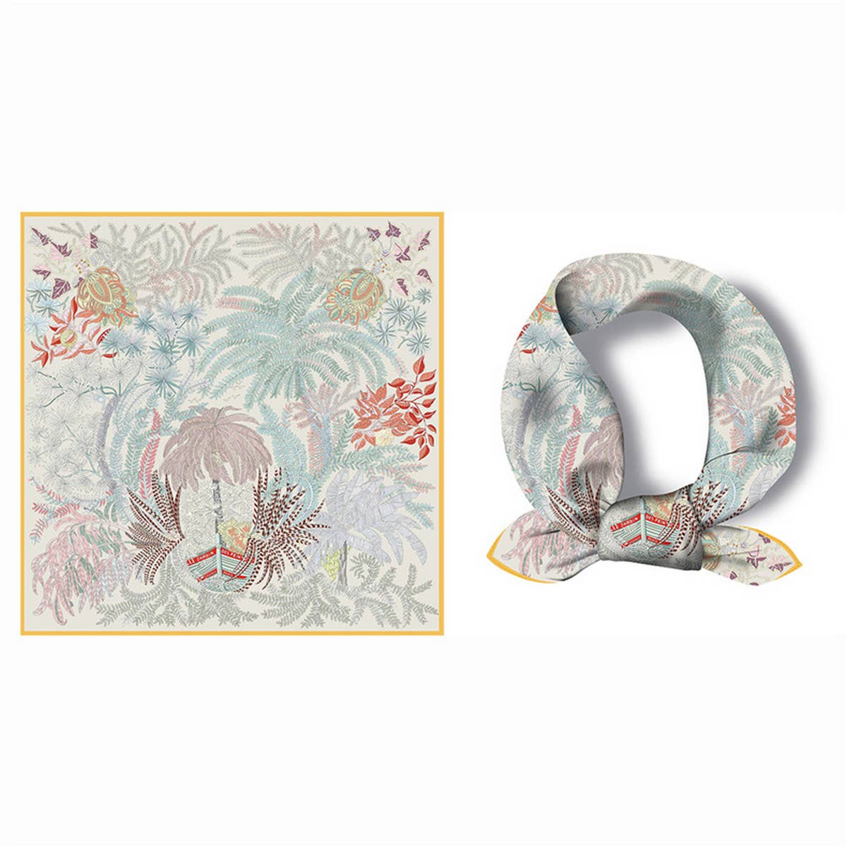 20.9" Silky Satin Square Scarf – Sweet Cream Style_CWASC0642