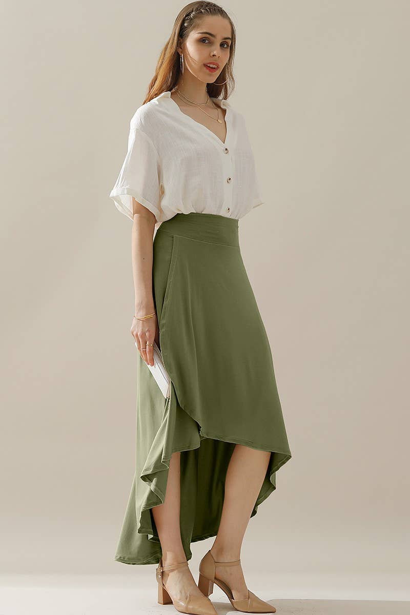 CWBLS127_OVERLAP HI-LOW MAXI SKIRT WITH FLARE SHAPE