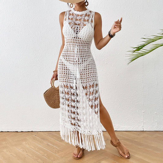 LONG FLORAL HOLLOW BEACH SWIMSUIT COVER UP
