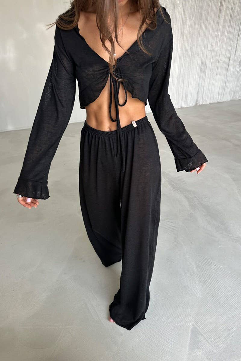 CWSTB1815_MODAL LONG-SLEEVED TOP AND PANTS PAJAMA SET