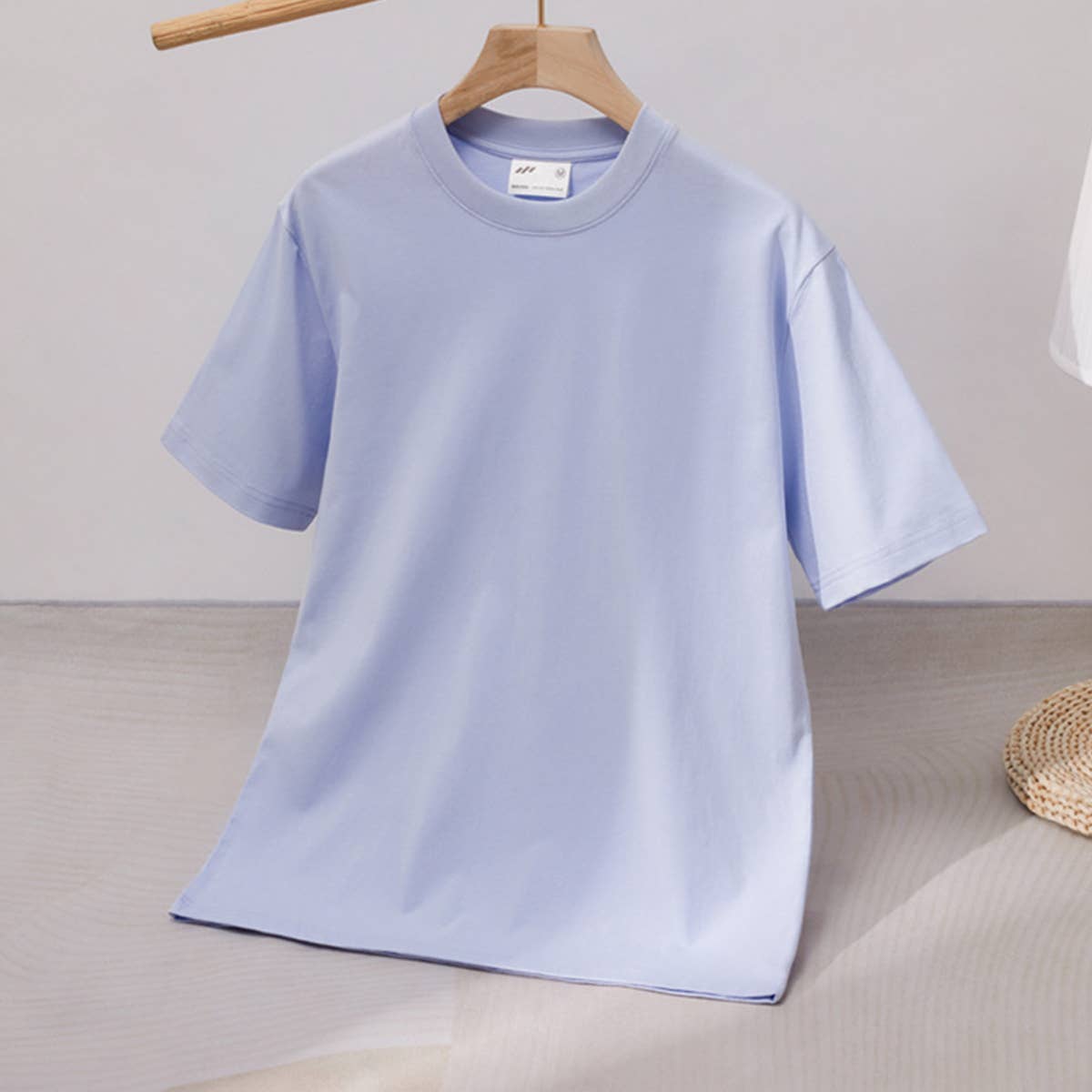 CWTTS0924_LOOSE ROUND NECK SOLID COLOR SHORT SLEEVE
