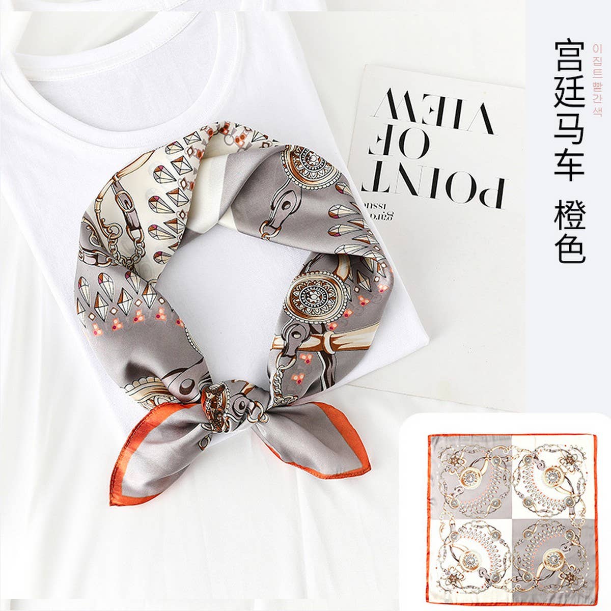 23" SILK FEELING SCARF SQUARE SATIN HEAD SCARF _CWASC0257