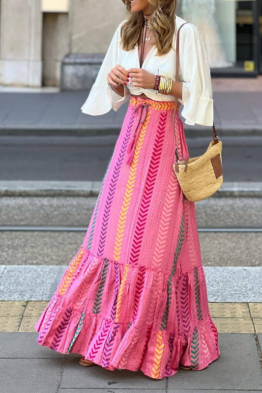 CWBLS0635_BOHEMIAN HOLIDAY PRINT SWING SKIRT