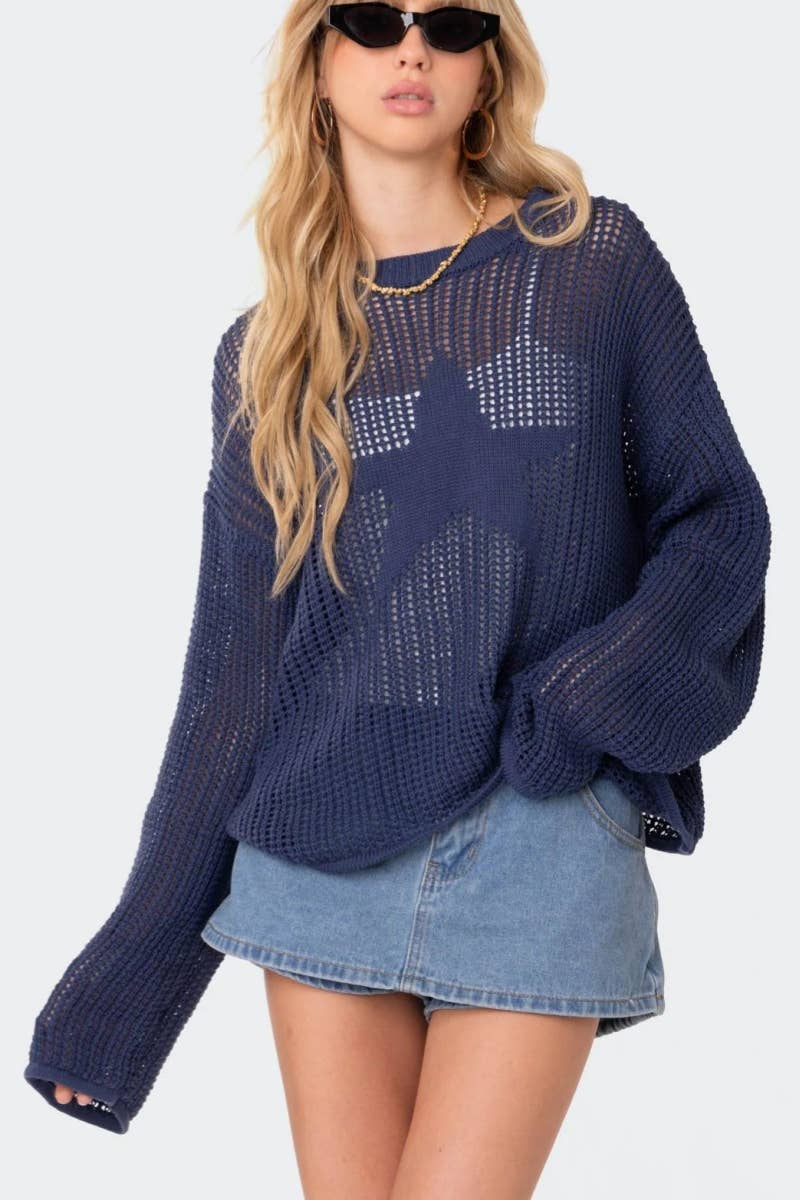 CWOSWL1361_Crew Neck Long Sleeve Pullover Sweater