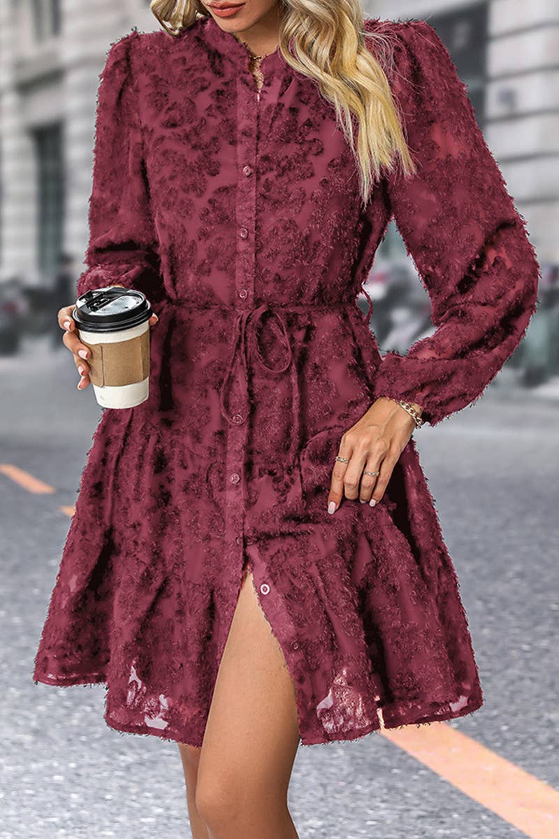 CWDSD7033_MULTICOLOR FASHION LONG SLEEVE DRESS