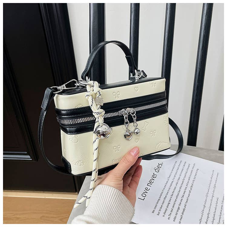 color-blocking versatile single-shoulder box bag
