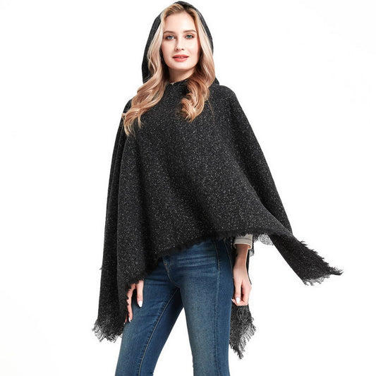2024 NEW STYLE PULLOVER HOODED CAPE SHAWL_CWASC1205