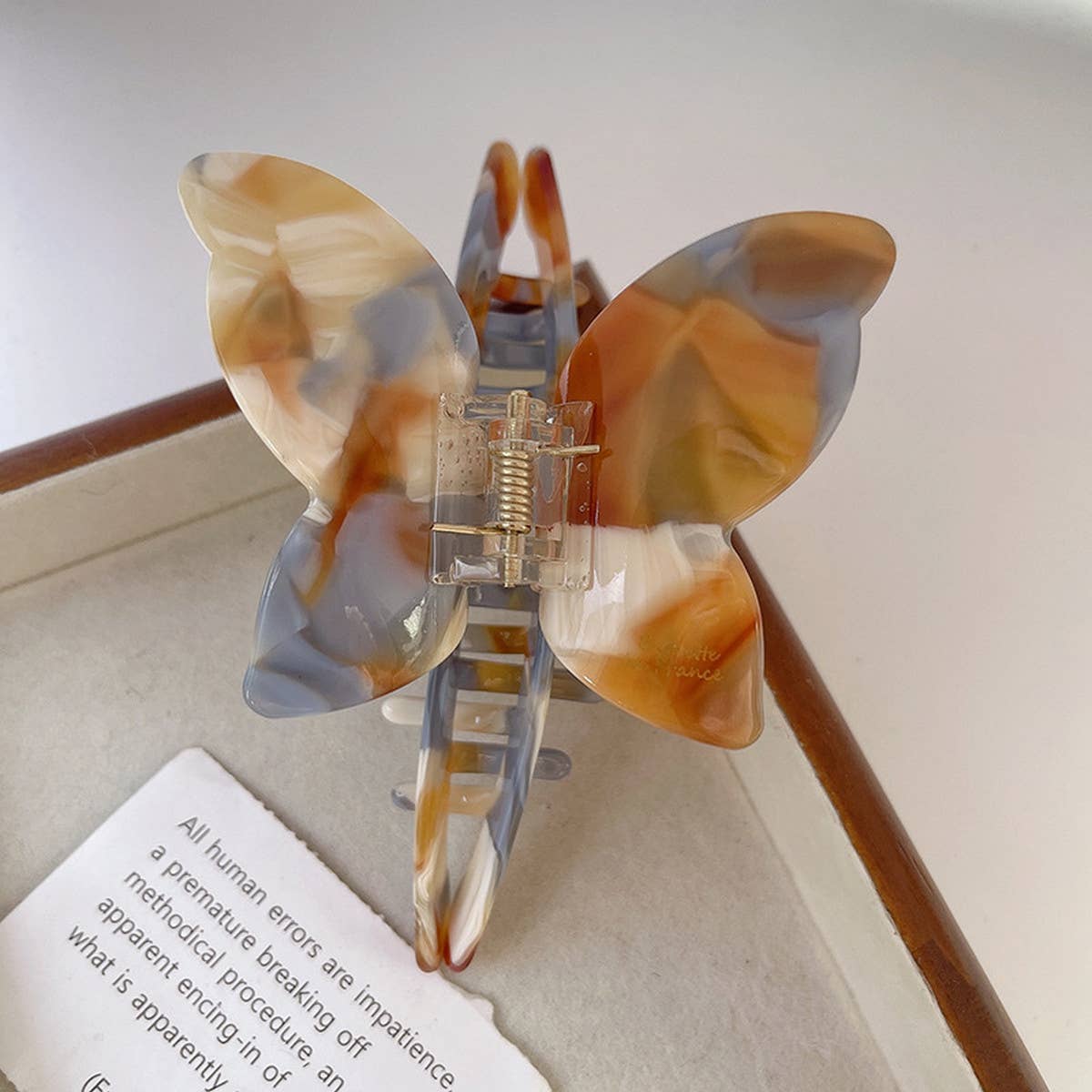 ALL-MATCH BROWN BUTTERFLY WING HAIR CLIP_CWAHA1330