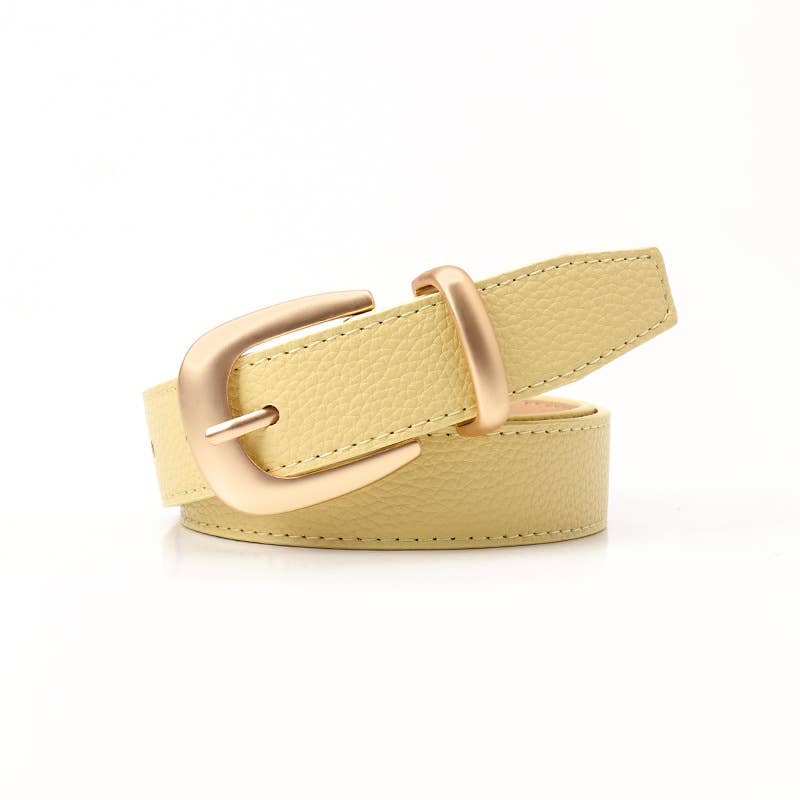 Commuting pin buckle in an ins style belt