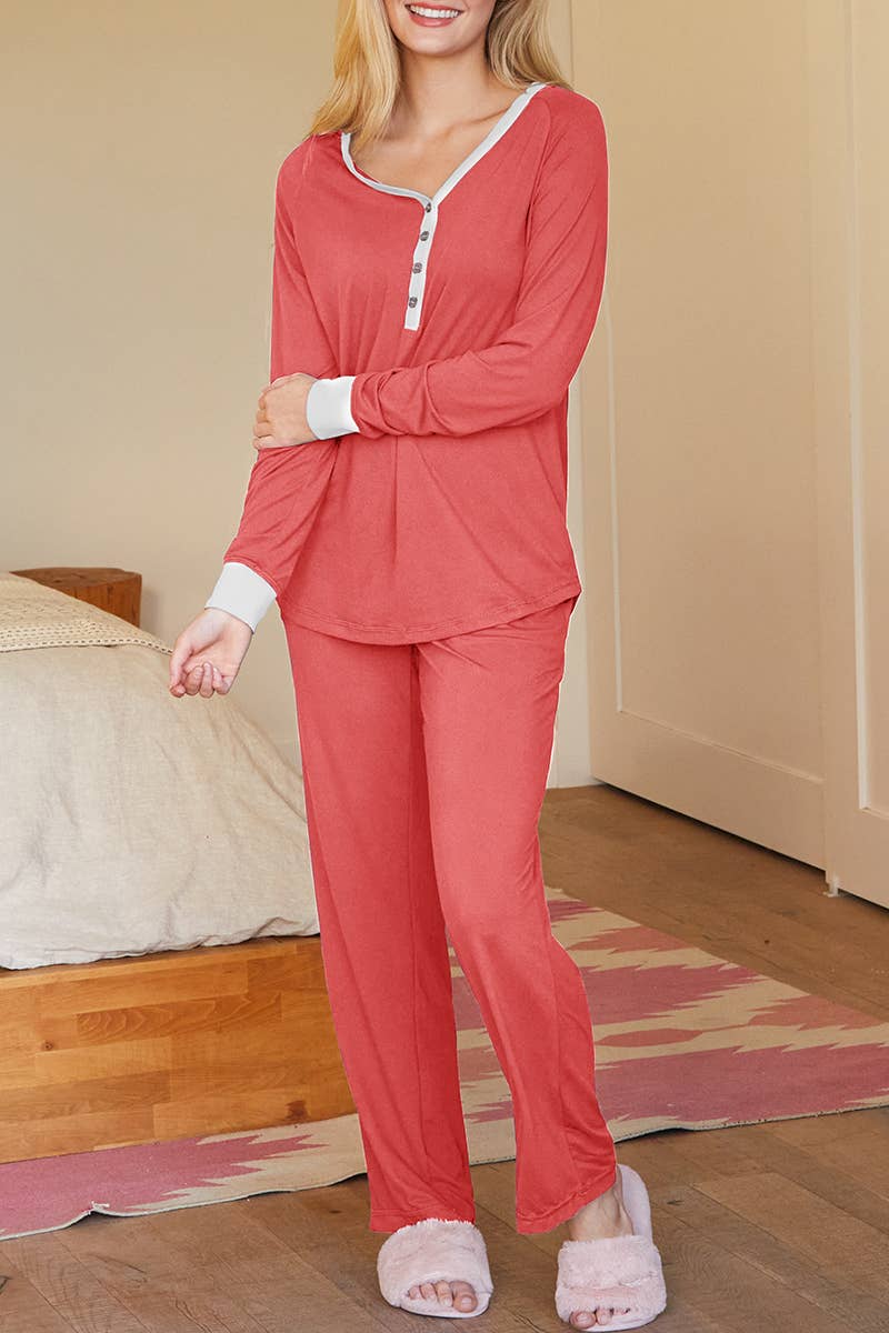 CWSPJ033_COZY LONG SLEEVE HENLEY NECK PAJAMA SET