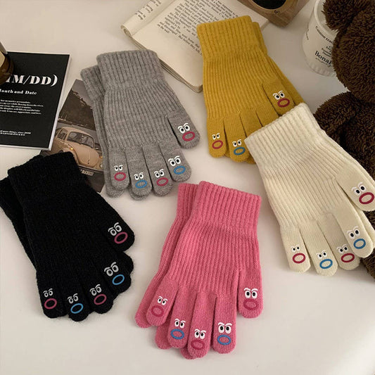 FINGERLESS SOLID COLOR KNITTED WOOL WARM GLOVES_CWAG0173
