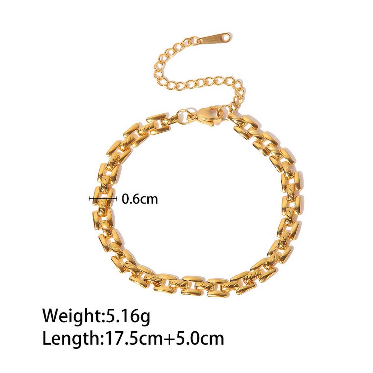 Titanium Steel Cuban Link Chain Bracelet
