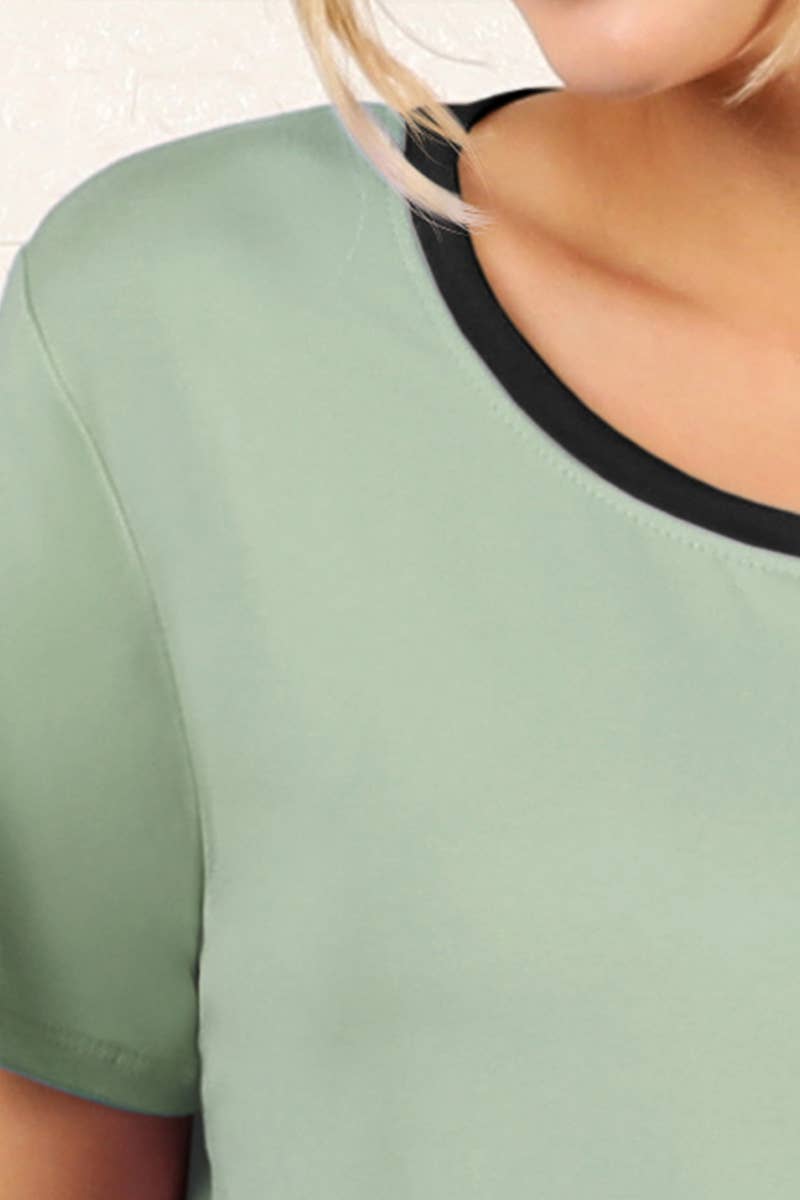 CWSPJ031-P_SHORT SLEEVE TOP WITH SHORTS PAJAMA SET