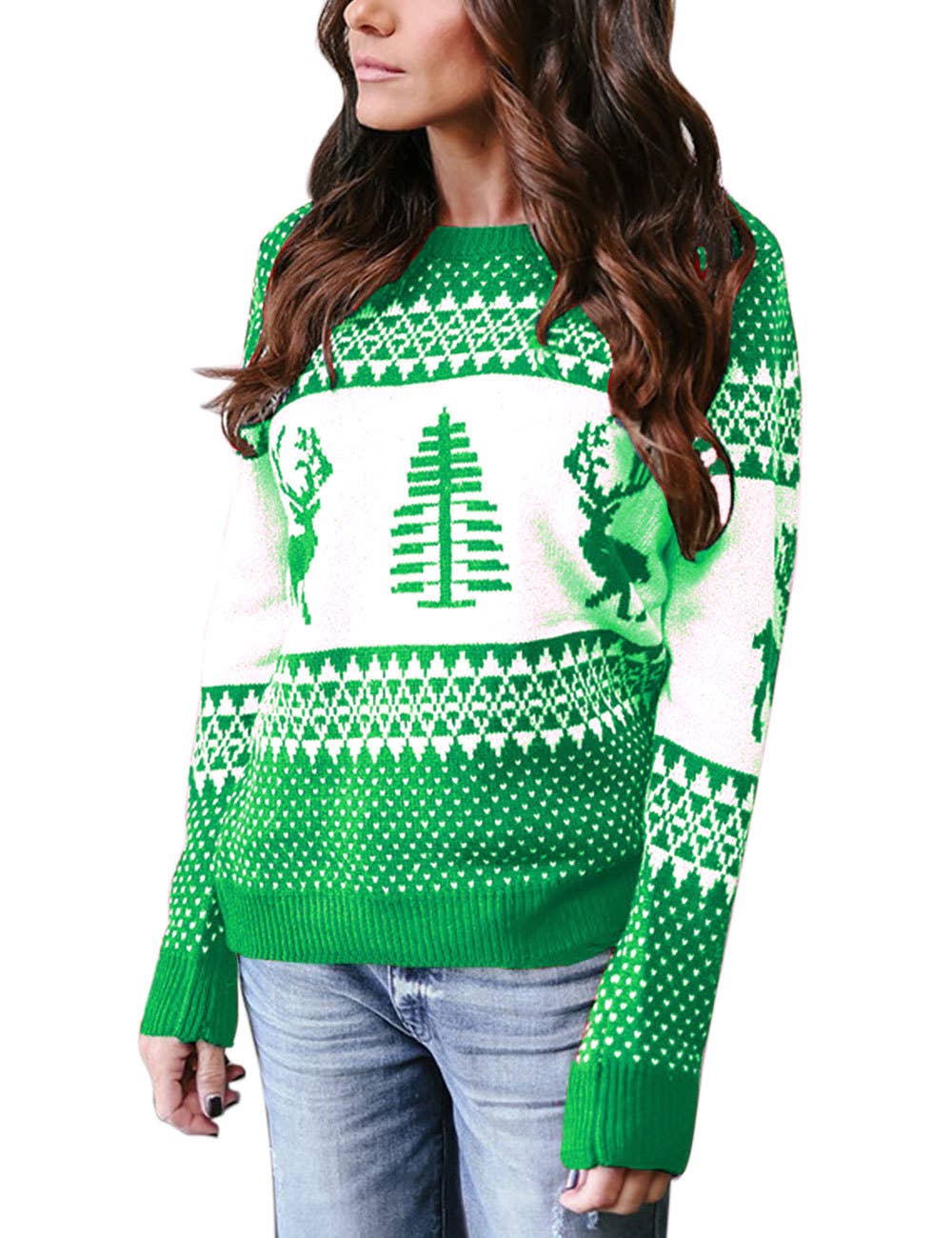CHRISTMAS JACQUARD STYLE PULLOVER SWEATER