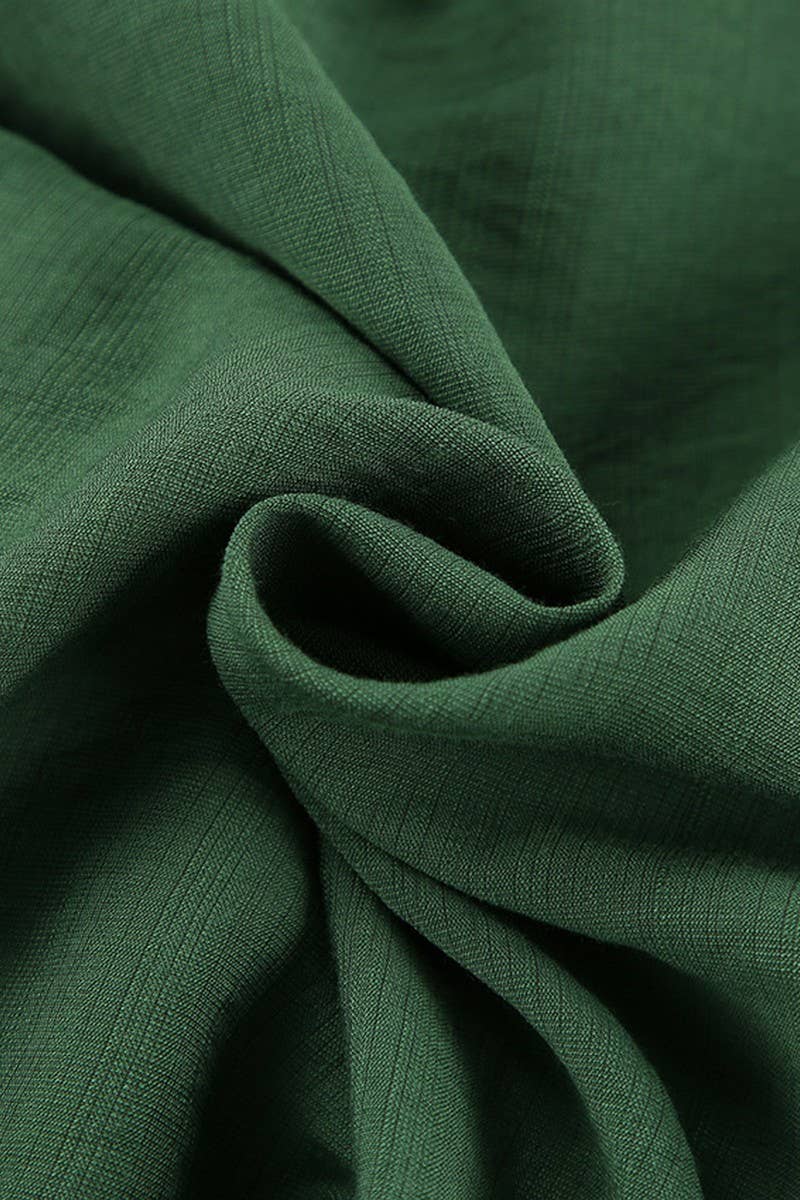 CWSPJ0215_SOLID COLOR LACE-UP NIGHTGOWN HOME WEAR TWO PIECE