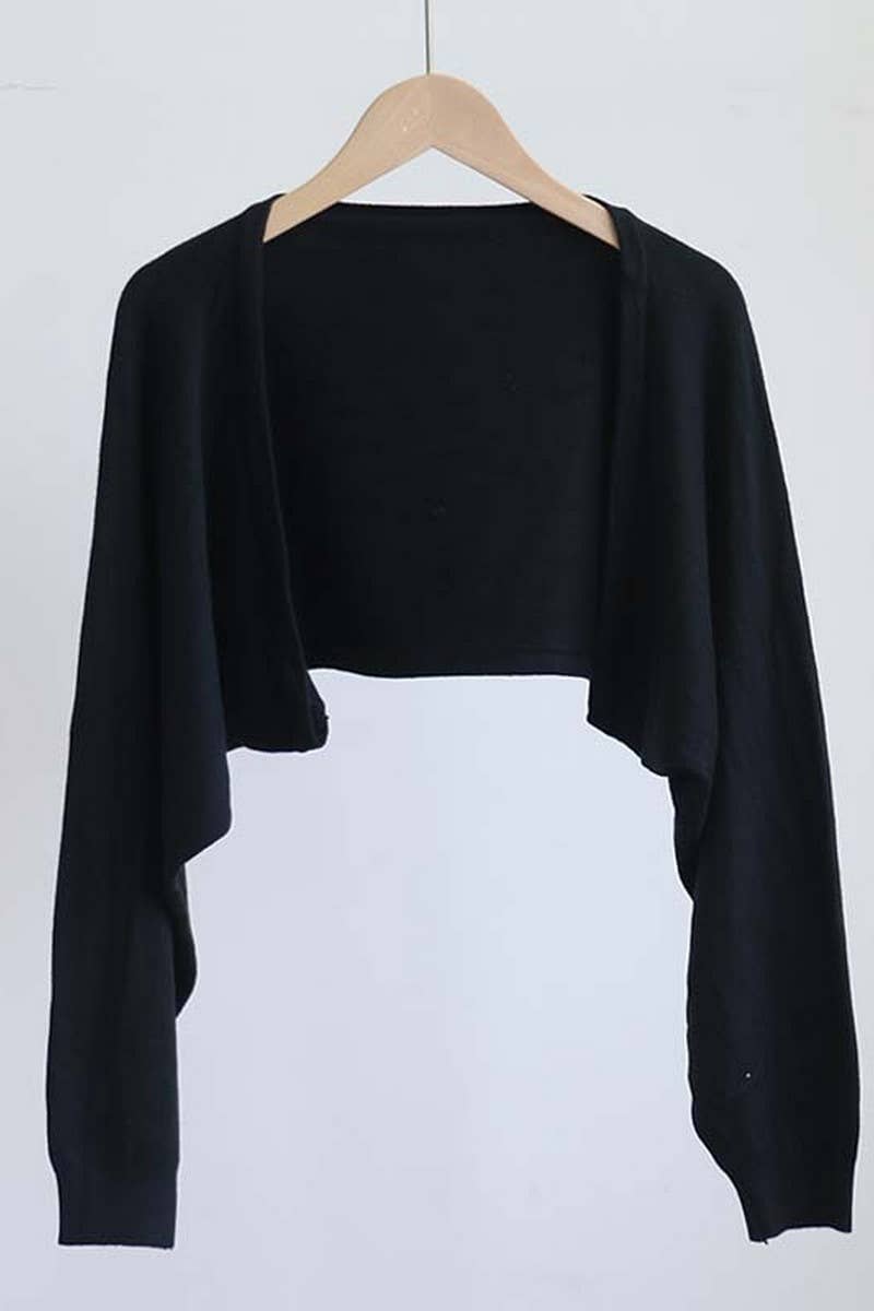 CWOCAL2079_SOLID COLOR SMALL SHAWL SHORT KNITTED CARDIGAN