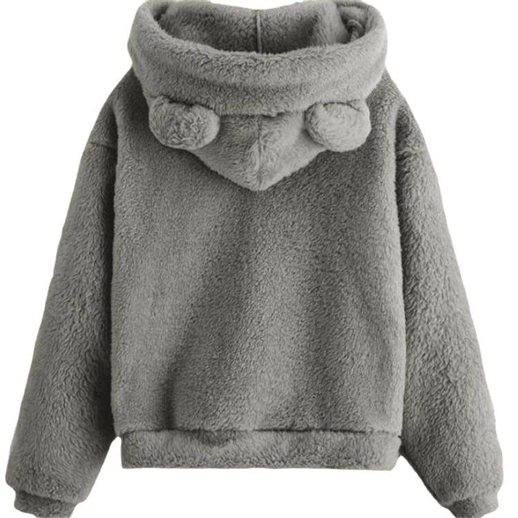 FLUFFY RABBIT EARS HOODED WARM SWEATER HOODIE