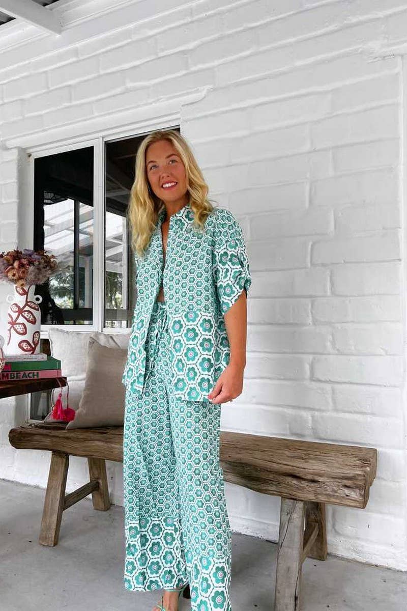 CWSTB1785_FLORAL PRINT CASUAL FASHION SHIRT SET