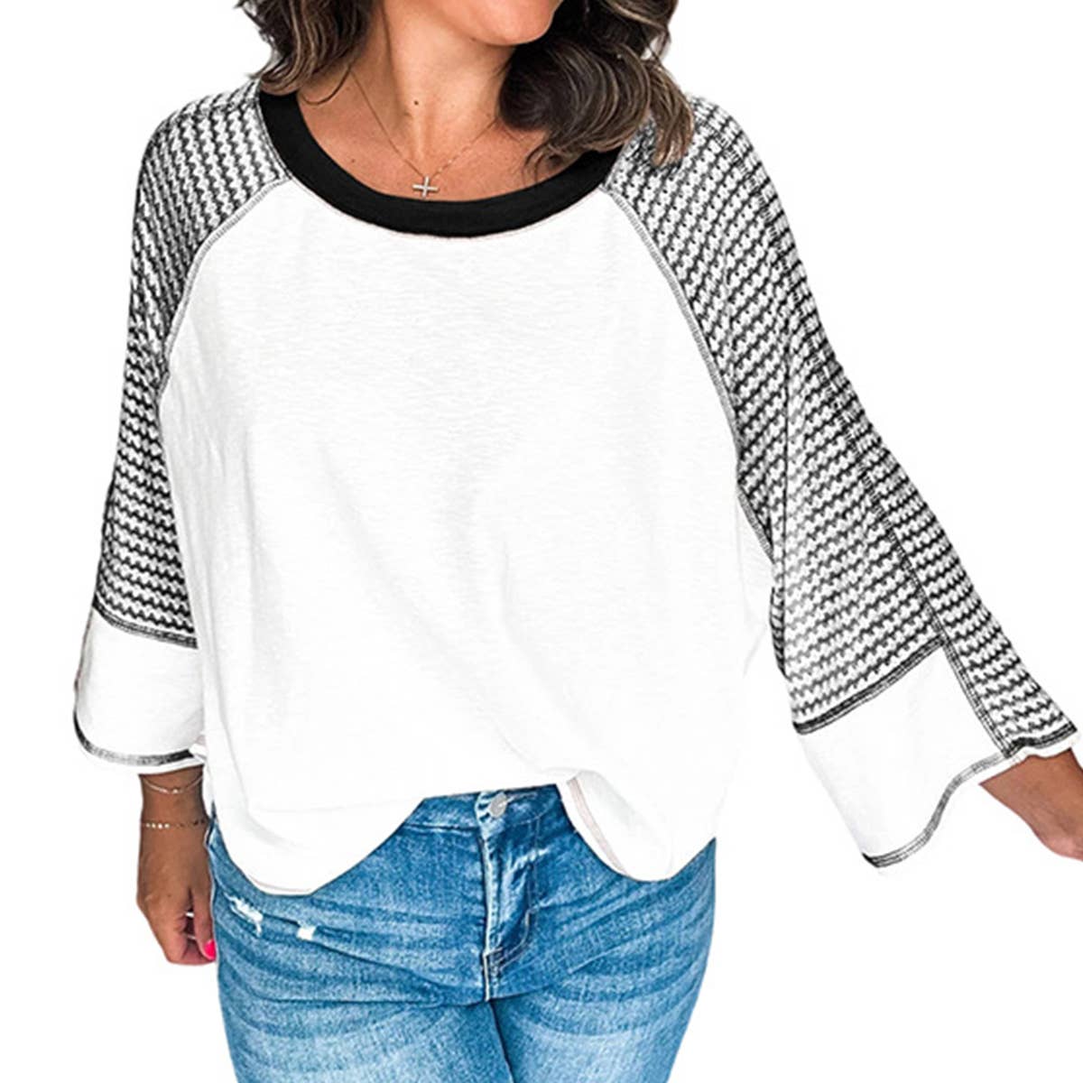 CREW-NECK CASUAL ALL-IN-ONE LOOSE PRINTED HOODIE