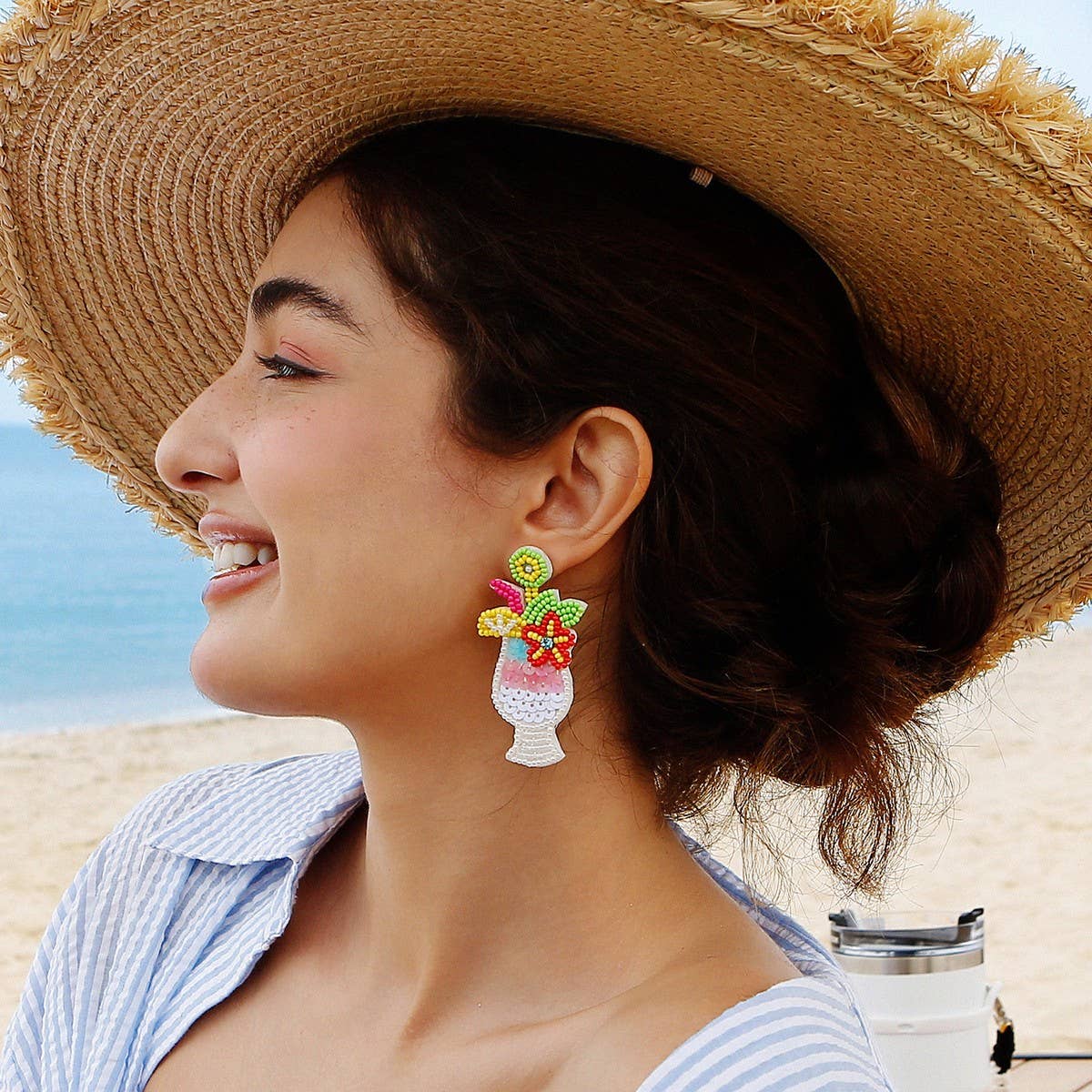 SUMMER BEADED CREATIVE RICE BEAD EARRINGS_CWAJE1648