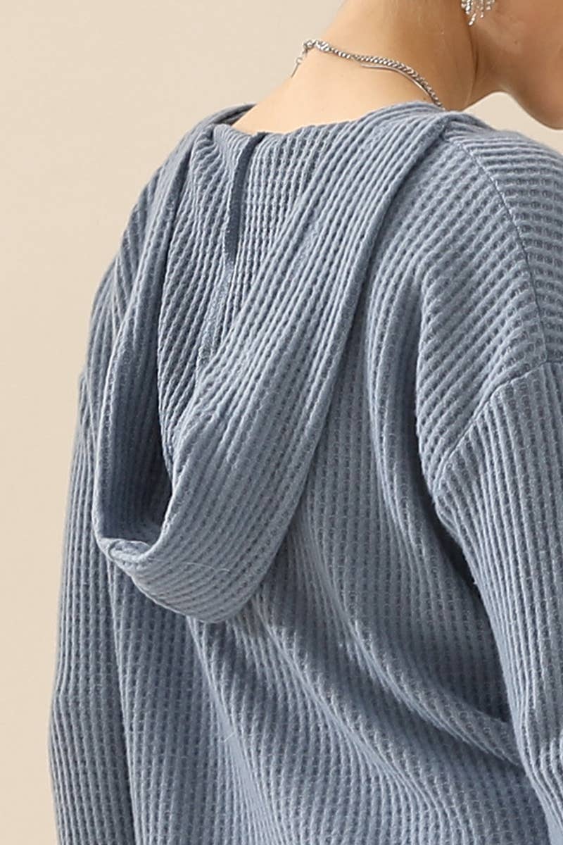 CWTTL1096_HOODIE AND POCKET PULLOVER V NECK SWEATER KNIT TO