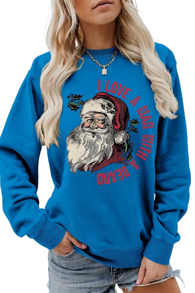 CWTBLL01329_SANTA LETTER PRINT CHRISTMAS PULLOVER SWEATSHIRT