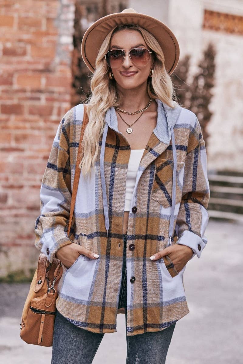 CWTSTL2179_PLAID LONG-SLEEVED SHIRT WITH HOODED POCKETS