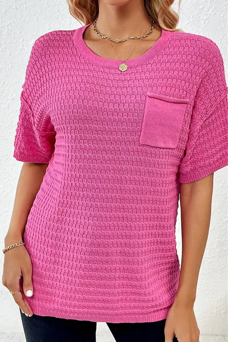 CWTTS1305_NEW SPRING AND SUMMER HOME SOLID COLOR SWEATERS