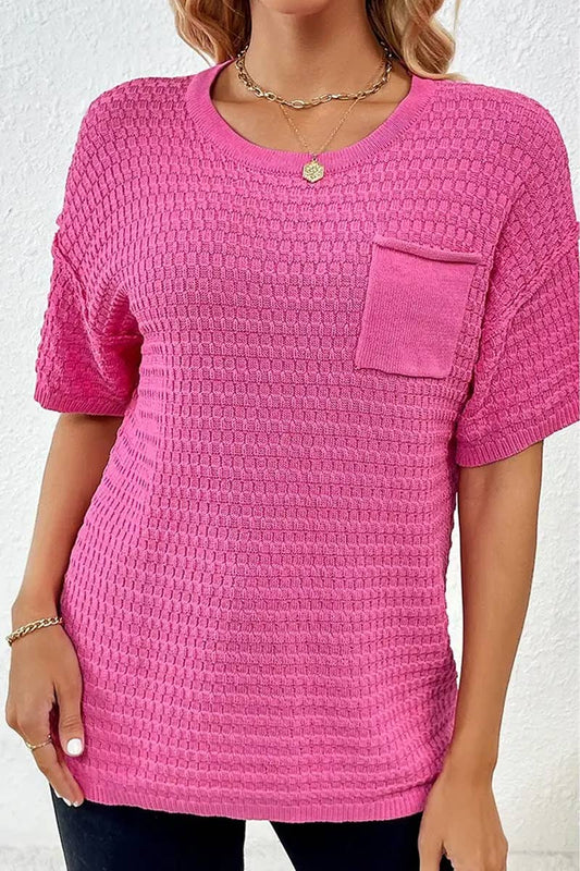 CWTTS1305_NEW SPRING AND SUMMER HOME SOLID COLOR SWEATERS