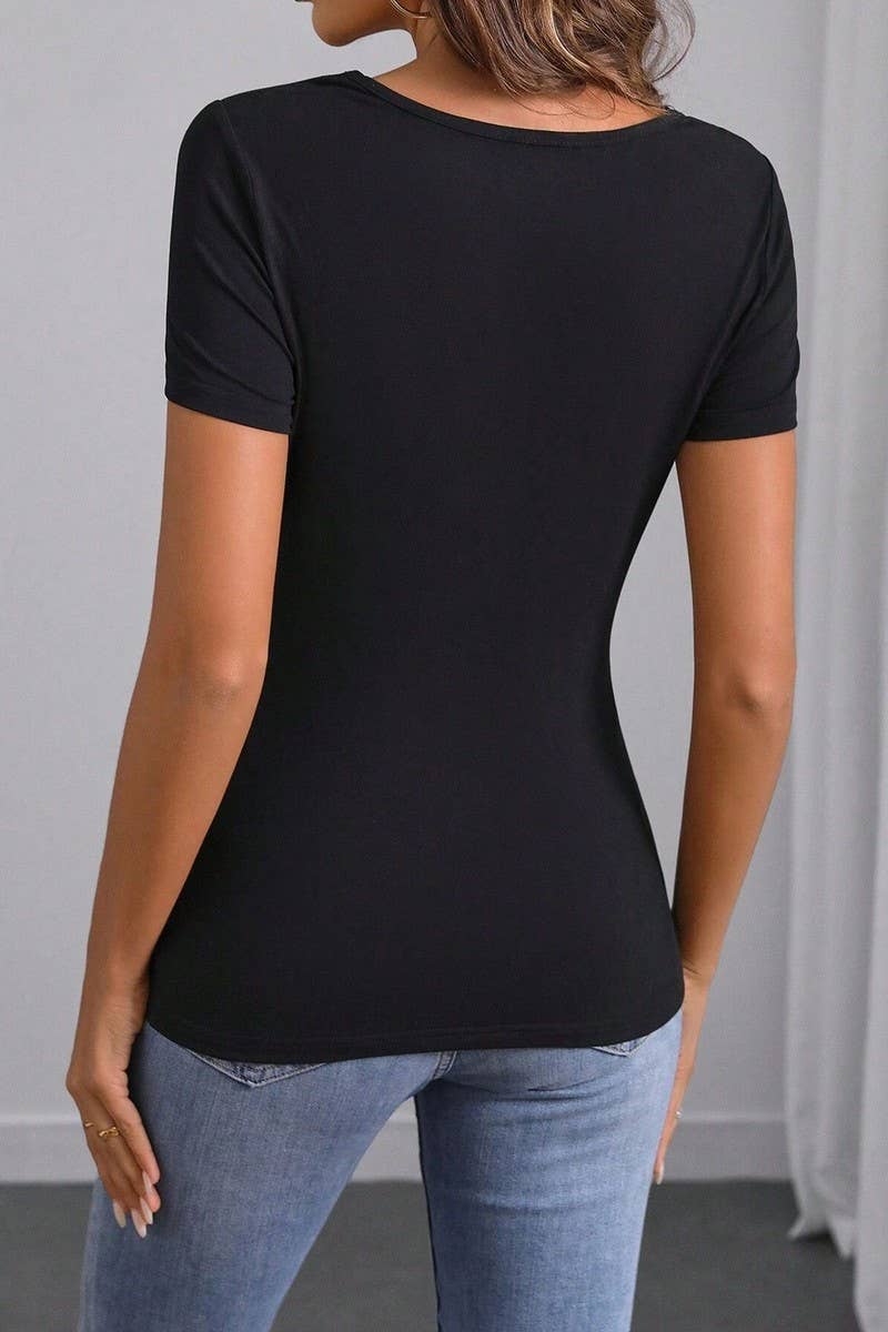 CWTTS1454_SOLID EMBROIDERED SHORT SLEEVE CASUAL TEE