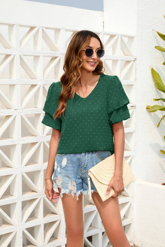 CWTBLS0811_LOOSE CASUAL VACATION T-SHIRT