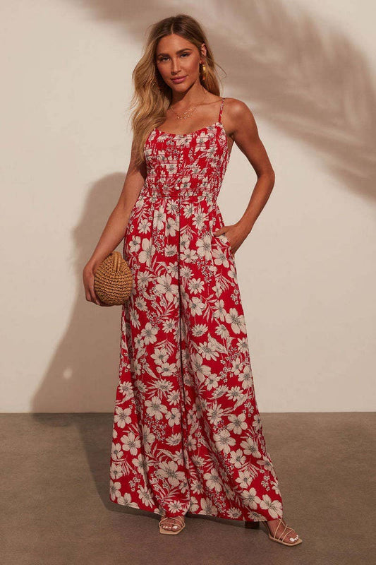 CWSJS1609_FLORAL SPAGHETTI STRAP HIGH WAIST JUMPSUIT