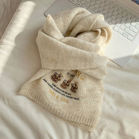 Bear Wool Scarf ??Soft Knitted Winter Neck Scarf_CWASC1505