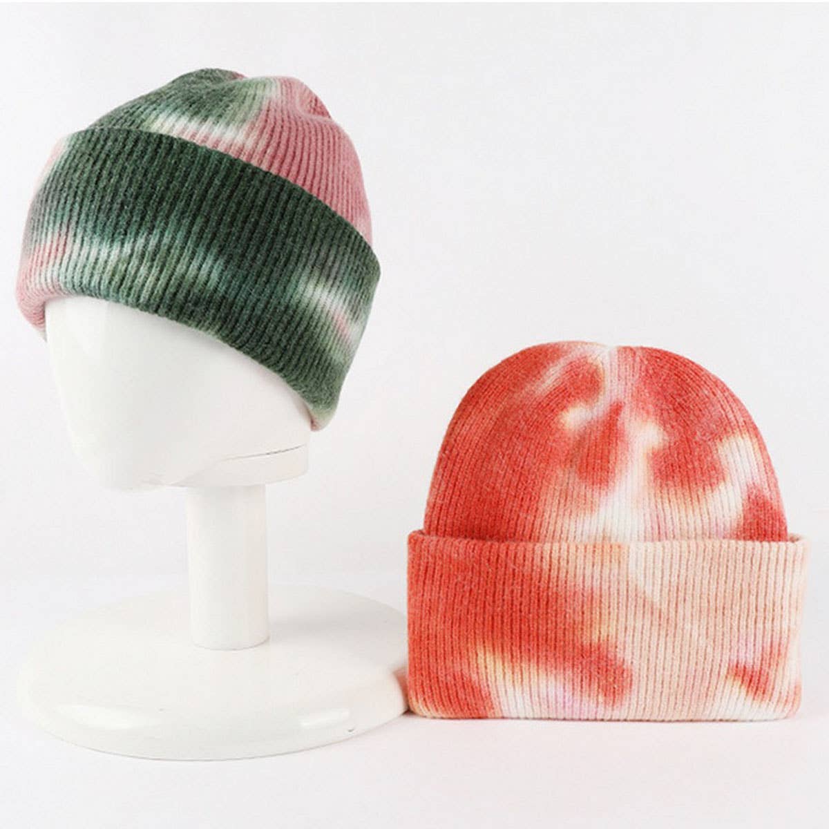 NEW WOOL TIE-DYE GLOVES AND HAT TWO-PIECE SET_CWMM2864